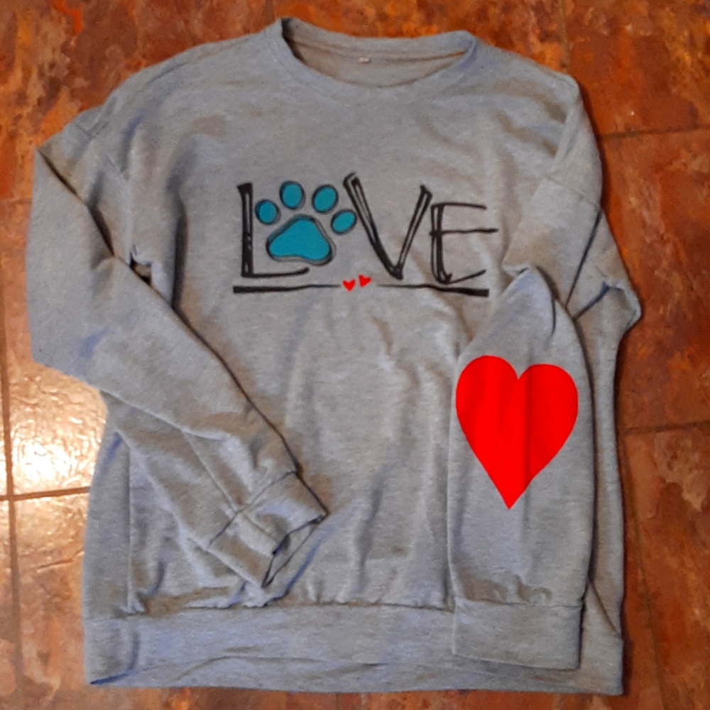 Paw print love sweater